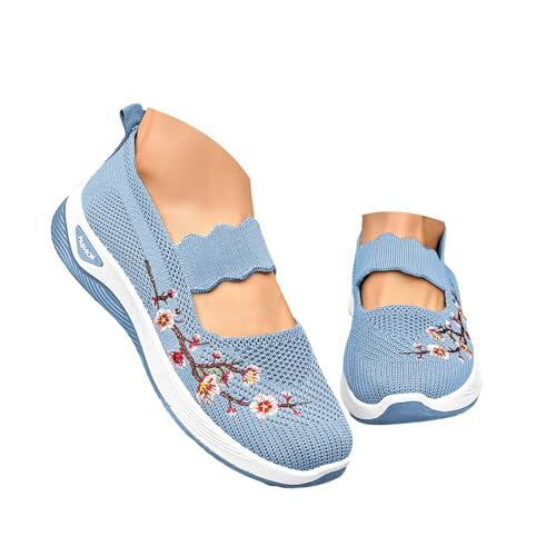 2026 Zapatos Ortopédicos Mujer Verano con Malla Zapatillas Comodos Ligeros sin Cordones Deporte Zapatillas Ortopédicas de Plataforma Transpirables Antideslizantes Soporte de Arco Sandalias Caminar