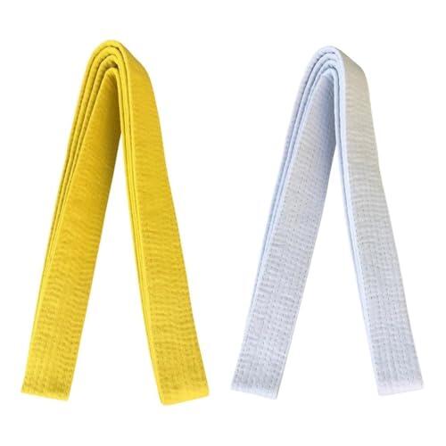 EOYVAIL Cinturones de traje de aikido,2 cinturones de Taekwondo de 200 cm para niños y adultos, cinturones profesionales de artes marciales.