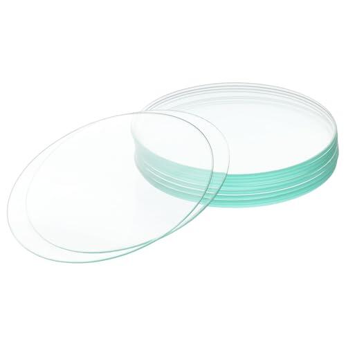 BorinGlass Cristal de Reloj con 100 mm de Diámetro Exterior, Plato Evaporador de Vidrio Borosilicatado Y Tapa de Vaso de Laboratorio para Experimentos de Laboratorio