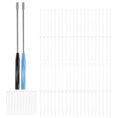 Yitexin 100 unidades de asas de inoculación de nicromo reutilizables con 2 asas de cobre, asas de inoculación de 5 diámetros, anillos de inoculación con puntas de aguja, Microbiológica (100, 5 TAMAÑO)