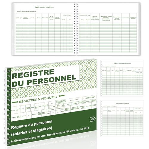 1 Registro de Personal Obligatorio 80 Páginas Legales de Empleados y Pasantes Registro de Empleados 20x32cm Único Personal A4 Cumple con la Legislación Encuadernación Espiral Formato Horizontal