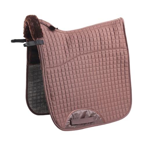 Merauno Almohadilla de piel sintética para silla de montar a caballo, manta completa Numnah Saddlecloth cuadrada con columna vertebral transparente de alta marchitura para montar a caballo, absorción