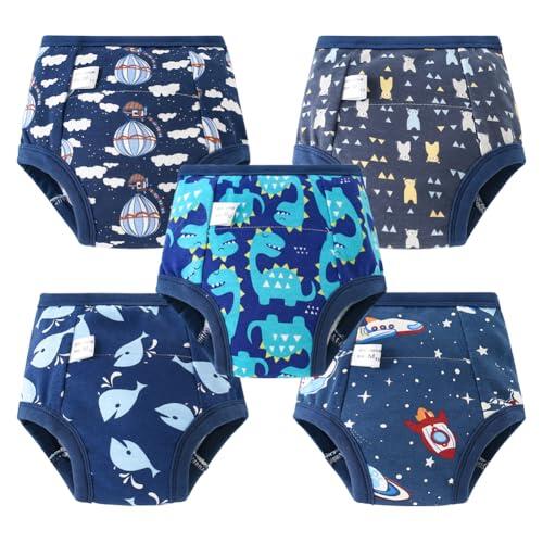 Aolso Calzones de Entrenamiento para Bebé, 5pcs Bragas de Aprendizaje, Pañal de Aprendizaje Calzoncillos Aprendizaje, Calzones de Entrenamiento Reutilizables para Bebés, 110