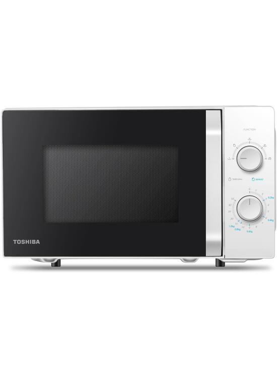 Toshiba MW2-MM20P(WH) Forno micro-ondas padrão, 20 litros, 800 W, 5 níveis de potência com prática função de descongelação, iluminação LED interior, branco