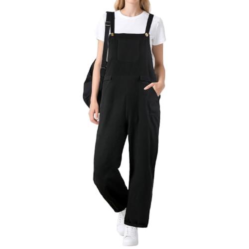 BSBUY Mono Mujer Verano, Peto para Mujer Grande, Overol Holgado de Verano Ajustable, Casual Ajustable Correa Monos, Pierna Suelta Mamelucos, L