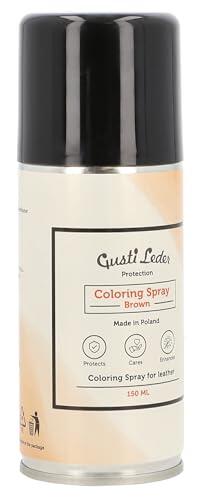 Gusti Spray para colorear cuero marrón – Spray de color para el cuidado del cuero marrón