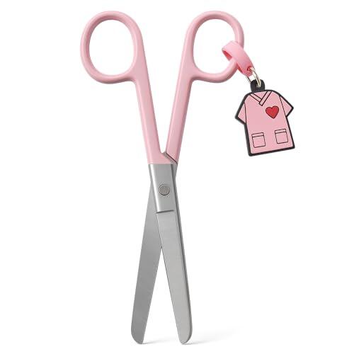 Nursing Life - Tijeras Enfermera Punta Roma | Ideal para Porta tijeras Enfermera en Apuros, Punta Redonda Profesional, Primeros Auxilios (Rosa)