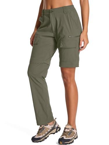 Jogwits Pantalón de Senderismo Mujer Convertible, Ligero Transpirable Secado Rápido Pantalón Safari Exterior Verano Pantalón de Trabajo Técnico para Trekking
