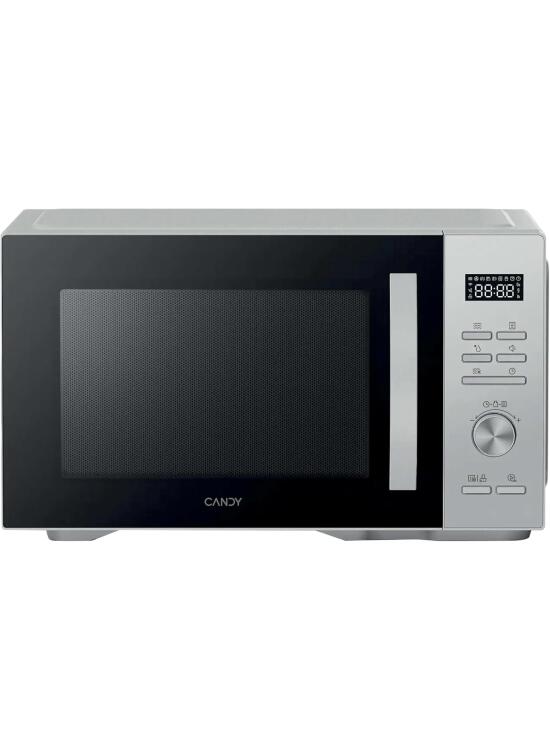 Candy CMGA31W8DLS Microondas con Grill, 31L, 900W-1500W, 5 Niveles de Potencia, 8 automenús, Bloqueo Infantil, Plato 31,5CM, Display Digital, Descongelación, Apertura Izquierda, Inox
