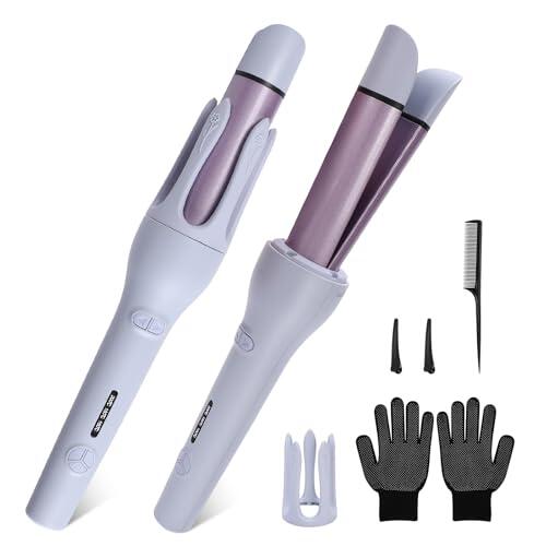 AraSyleon 32mm Rizador de Pelo Automático, 2en1 Rizadora y Plancha Pelo, Revestimiento Cerámico, 3 Temp(160℃-200℃), Calentamiento PTC y Peinados Duraderos