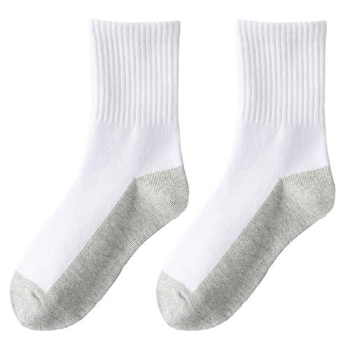 Montesy 1 par de calcetines de algodón suaves y cómodos para niños de 4 a 12 años en adelante, transpirables, para la escuela y fiestas, Gris Claro, L