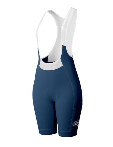 INBIKE Culotte Ciclismo Bici Ciclista Mujer con Tirantes Ligeros Acolchado y Bolsillo Verano, Pantalones Cortos para MTB Bicicleta Carretera Transpirable Elástico, Azul M