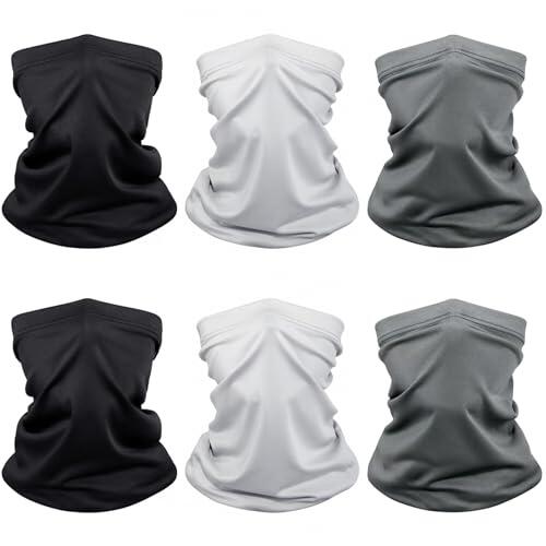 AWUMBUK 6 Piezas Braga Cuello, Multifuncional Braga Cuello Moto Hombre & Mujer Bandana Protección Solar, Transpirable Poliéster Diadema Elástica Para Yoga Ciclismo Bici Correr