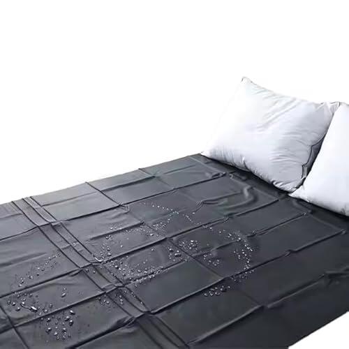 SenLuxe Sábana Erótica Impermeable para Parejas, 220 x 200 cm, Manta Íntima Lavable a Prueba de Líquidos de Látex (Negro)