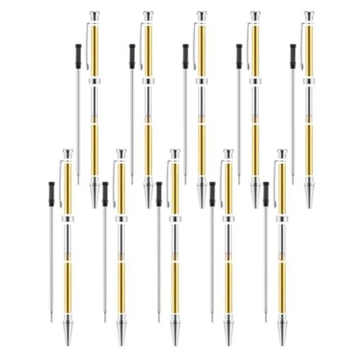 TOBEOME Juego de 10 bolígrafos de 7 mm para torneado, con accesorios de recambio para tornillo, color plateado