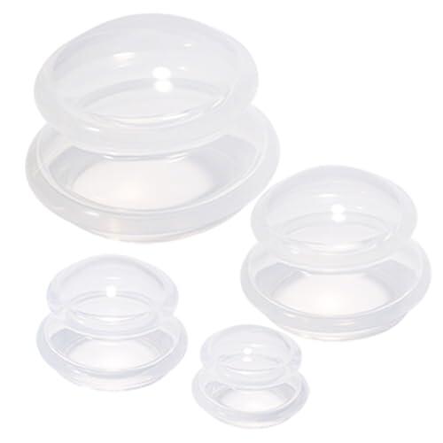4 Piezas Ventosas De Silicona Al Vacío, Copas De Vacío para Celulitis Alivio, Copas Masaje Celulitis, Silicona Translúcida, 4 Tamaños, para Aliviar Dolor, Aliviar Presión, Cuidado Corporal