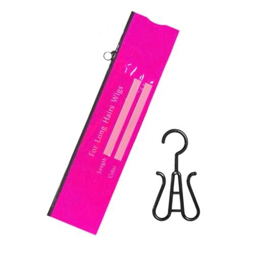 Bolsas de peluca Almacenamiento con percha, bolsa de almacenamiento de extensión de cabello,Soporte de extensión de cabello - Caja de soporte de embalaje resistente al polvo Cerca de cierre