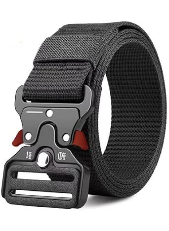 Cinturones tácticos para hombre, cinturón de entrenamiento militar con nudo ajustable y hebilla de liberación rápida