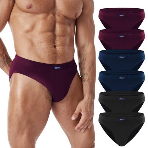 FALARY Calzoncillos Hombre Algodón 100% Pack de 6 Slips Hombre Cómodos y Suaves, Transpirables Ropa Interior Multicolor L