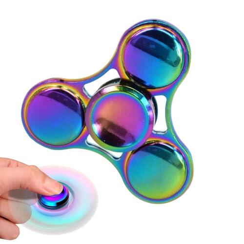KYLOS Fidget Spinner Metal Mágico De Acero Inoxidable 3-5 Min Alta Velocidad Spinning Juguetes Sensorial Alivio Del Estrés Para Niños Adultos (Juguetes Los Rodamientos Se Pueden Desmontar Y Montar)