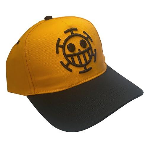 Comic Studio | One Piece | Artículo Licenciado Oficial | Gorras de Hombre | Trafalgar-Law | Talla única Baseball Cap | Naranja-Negro | Unisex