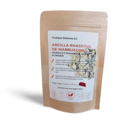 Arcilla Rhassoul Ghassoul de Marruecos 100% Pura – Polvo de Arcilla Volcánica Natural para Rostro, Cabello y Cuerpo – 100 g