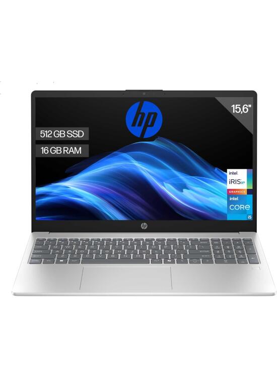 HP 15-fd0370ns - Ordenador portátil de 15.6" FHD (Intel Core i5-1334U, 16GB RAM, 512GB SSD, Intel Iris Xe Graphics, Sin Sistema Operativo) Plata - Teclado QWERTY Español