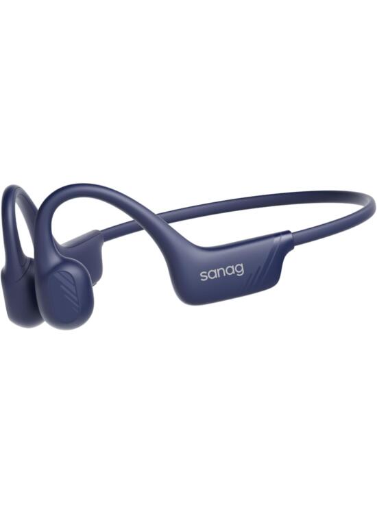 SANAG B21S Auriculares Conduccion Osea, IPX5 Impermeable Open Ear Bone Conduction Headphone, Cascos Bluetooth 5.4 Inalámbricos con Micrófono, 10H Autonomía para Correr, Deporte, Fitness (Azul)