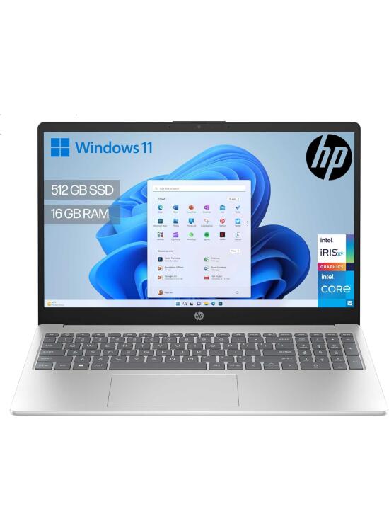 HP 15-fd0376ns- Ordenador portátil de 15.6" FHD (Intel Core i5-1334U, 16GB RAM, 512GB SSD, Intel Iris Xe Graphics, Windows 11) Plata - Teclado QWERTY Español