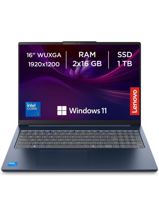 Lenovo IdeaPad Slim 5 Gen 10 - Ordenador Portátil 16" WUXGA (Intel Core i7-13620H, Intel UHD Graphics, 32 GB RAM, 1 TB SSD, Wi-Fi 6, Windows 11 Home) Teclado QWERTY Español- Azul