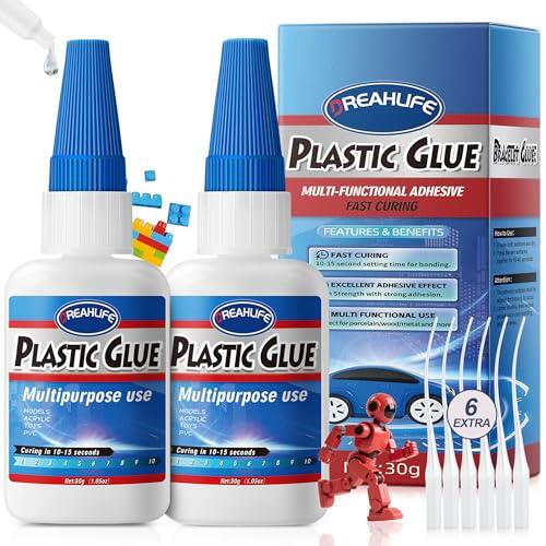 Pegamento Fuerte para Plástico 30gx2, Pegamento Plástico Extrafuerte para Acrílico, PLA, Juguetes, Coche, Acrílico, ABS, PVC, Tubo, Kits DIY, Vinilo