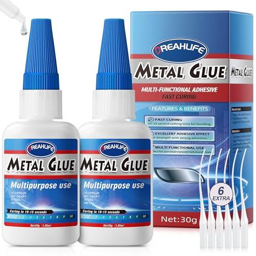 Pegamento Fuerte para Metal 30gx2, Pegamento Metal para Unión de Metales, Aleaciones de Aluminio, Tubos Metálicos, Otros Materiales