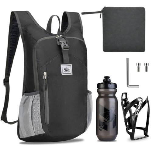 Mochila De Bicicleta Ultraligera 15l con Portabidón De Bicicleta Botella De Bicicleta De 610 ml,Mochila De Hidratación Ultraligera para Trail para Ciclismo, Deporte, Hidratación para Hombre MTB