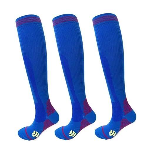 Medias De CompresióN Calcetines de compresión for hombre, deportivos, de fútbol, ​​antideslizantes, for ciclismo al aire libre, con elasticidad y presión for correr. Para Deporte(MIX003-554,L-XL)