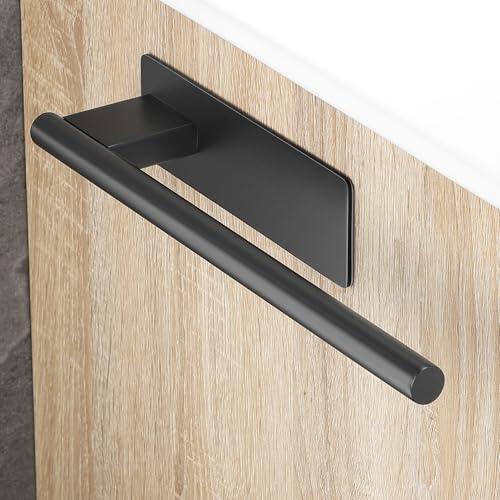 OETAMS Toalleros de Baño sin Taladro, Toallero Adhesivo Baño, 304 Acero Inoxidable Toalleros de Baño para Baño y Cocina, Negro