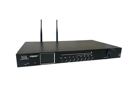 Maxxo Sintonizador de Alta fidelidad TR04CD, Radio Digital Dab+, FM, Radio por Internet, Reproductor de CD, Bluetooth, Wi-Fi, Spotify, USB, UPnP, RDS, Pantalla a Color de 2,4 Pulgadas, Despertador