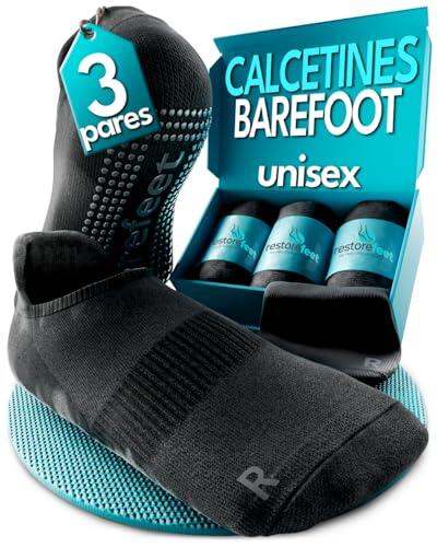 RestoreFeet Barefoot Calcetines Antideslizantes Mujer y Hombre – Calcetines Pilates para Yoga y Fitness, Diseño Anatómico, Antirrozaduras y Antisudor