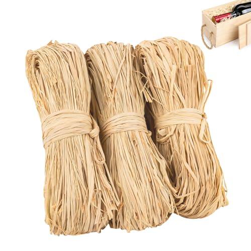 Raphia Natural, 150 g Cinta de Rafia para Envolver Regalos, Cordón de Papel, Rafia de Regalo, Tejeduría y Jardinería, para Manualidades, Decoración, Tejeduría, Floristería