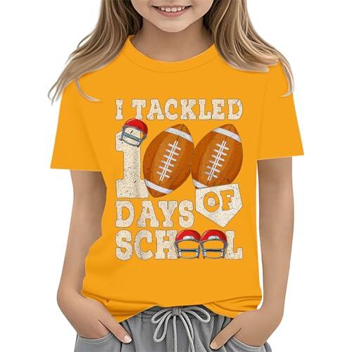 Camiseta de manga corta con cuello redondo para niñas, diseño de personalidad, camiseta de algodón para verano, camiseta deportiva de polietileno, informal, moderna, ligera, suave, deportiva, amarillo