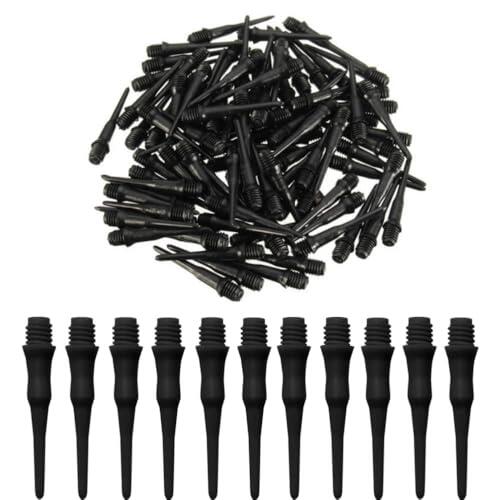 Naisfei 100 puntas de dardos de plástico, puntas de dardos suaves, color negro, puntas de dardos de plástico, puntas estables de plástico.