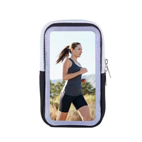 Brazalete Deportivo, Brazalete para Correr para Teléfono con Correa Ajustable, Bolsillo con Cremallera y Orificio para Auriculares,Brazalete con Soporte con Protección contra el Sudor, Adecuado 6.5''