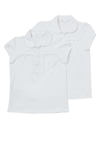 Marks & Spencer Pack de 2 Polos Escolares de Punto para Chicas (2-18 años) Blanco Niñas 6-7 años