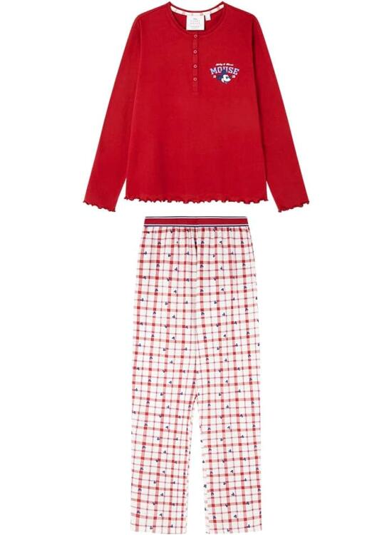 Women'secret Pijama de Manga Larga Pantalón Largo Colección Multilicense Campus Pijama Mujer