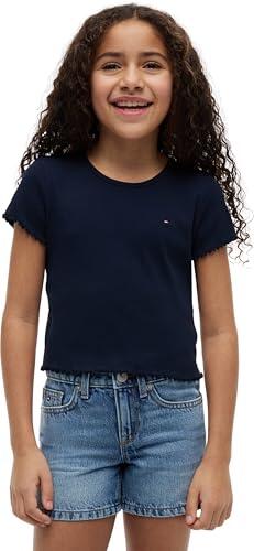 Tommy Hilfiger Essential Rib Top SS KG0KG08590 Other Tops para niña, Azul (Dark Night Navy), 10 años