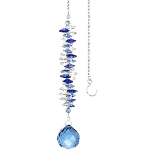 PATIKIL Crystal Suncatcher DIY Atrapaluces, 1Pcs Bola Prisma Colgante Para Ventana Con Cadena Para Decoración De Hogar Jardín Manualidades Para Mujer, Azul