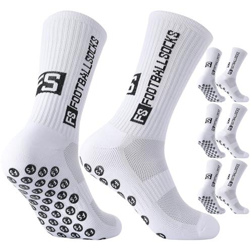 3 pares de calcetines de fútbol 35-39 40-44 calcetines de fútbol antideslizantes antideslizantes calcetines deportivos para hombre, mujer, niños, fútbol, baloncesto, correr, tenis, Blanco, 35-39