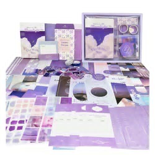 ROEOWENE 394pcs Kit Scrapbooking Journal Accesorios Journal Kit Pegatinas diy Scrapbooking Materiales Papeleria Aesthetic Diario Album Scrapbook Manualidades Regalos Mujeres-Luz Luna