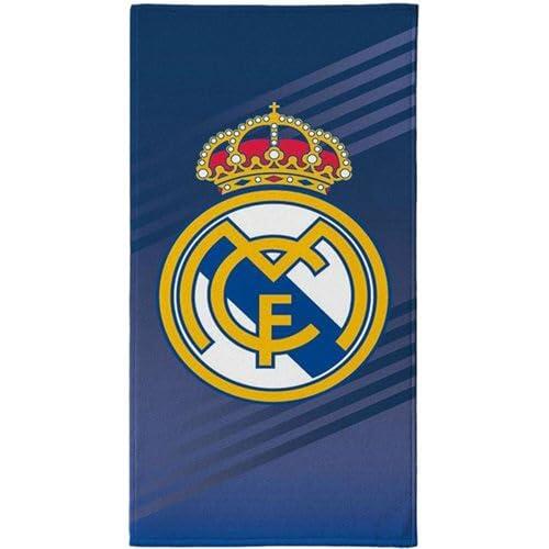 Toalla Real Madrid 70x140 diseño Oficial con Escudo del Club y Colores emblemáticos - Toalla de Playa Real Madrid y baño de Gran tamaño Ideal para Fans del Equipo Blanco con Estilo y Comodidad