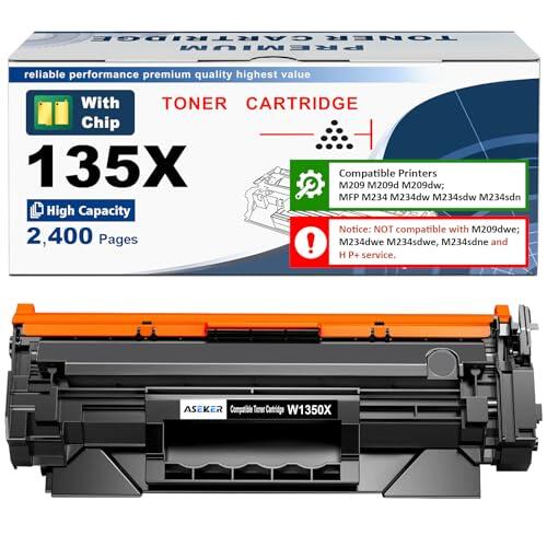 135X W1350X ( 135A W1350A ) Tóner Cartucho [con Chip] Alto Rendimiento 2400 páginas Compatible para HP LaserJet M207dw M209 M209d M209dw M234 M234d M234dw M234sdw M234sdn M235sdw Impresora
