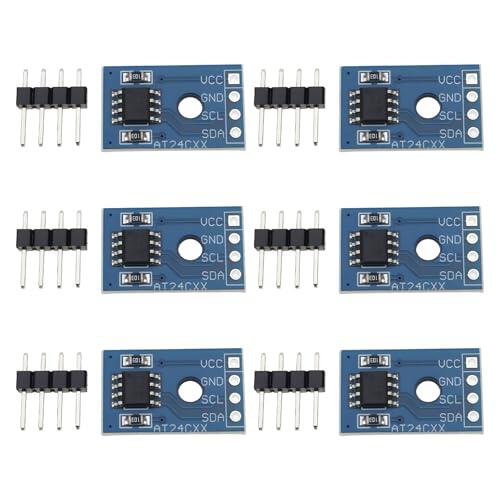 Create idea 6 Unidades Módulo de Memoria SMD AT24C256 con Interfaz I2C EEPROM Serie 2,7-5,5 V 5 MA Apto para Almacenamiento de Datos